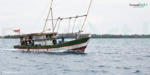 Perahu nelayan masyarakat Pulau Harapan
