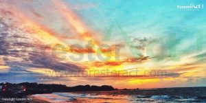 Lembayung sunset di Pantai Santolo